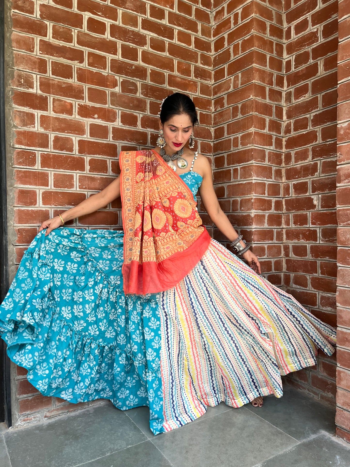 Chaniya Choli White and Blue